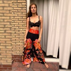 Free People Intimately Late Night Floral Wide-Leg Pant Size S